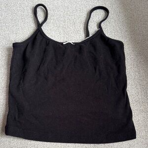 Garage Black Women's Tank Top with Thin Straps